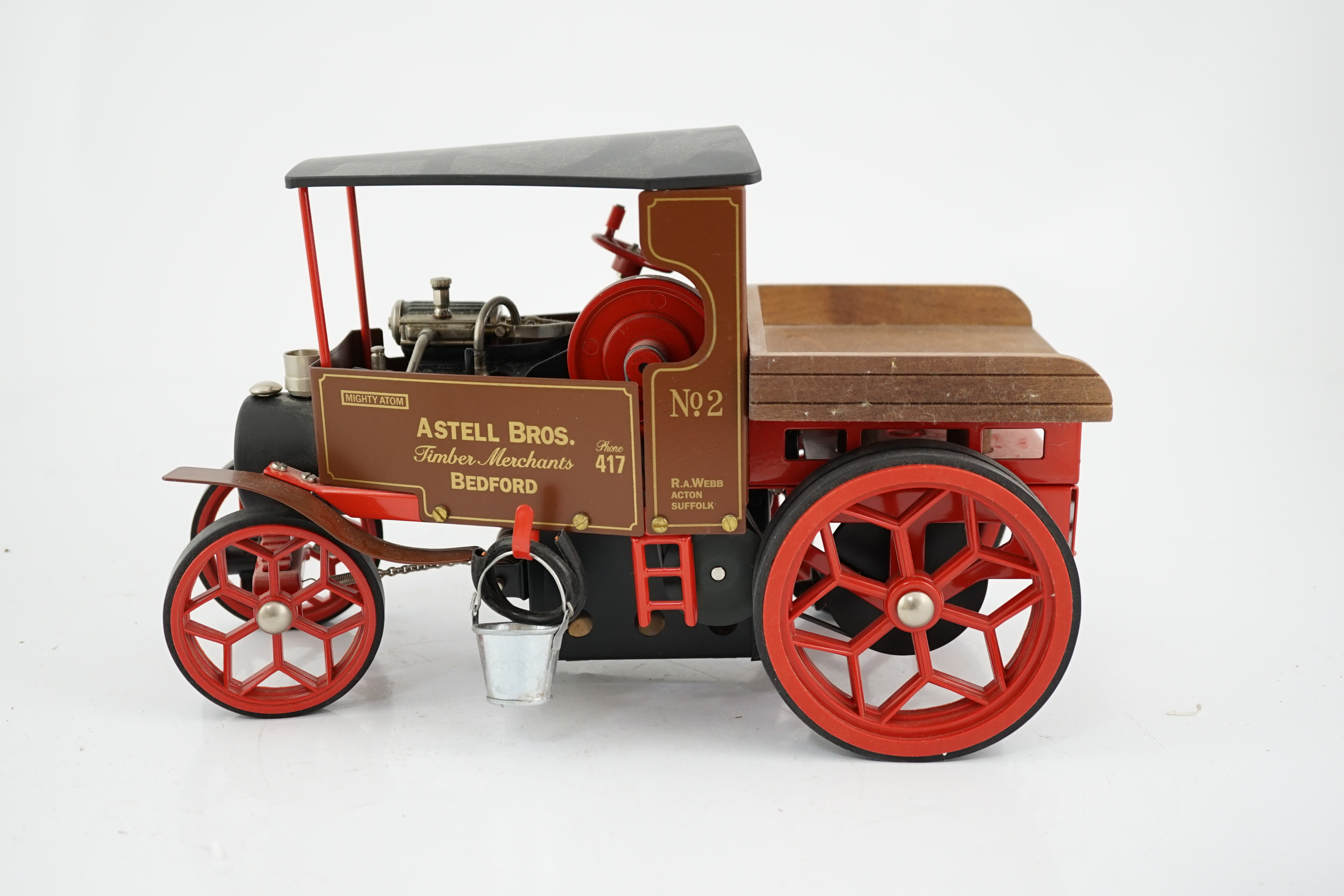 A boxed Wilesco live steam Foden steam lorry (D310), a single cylinder, pellet fired steam engine with horizontal boiler, 32cm long